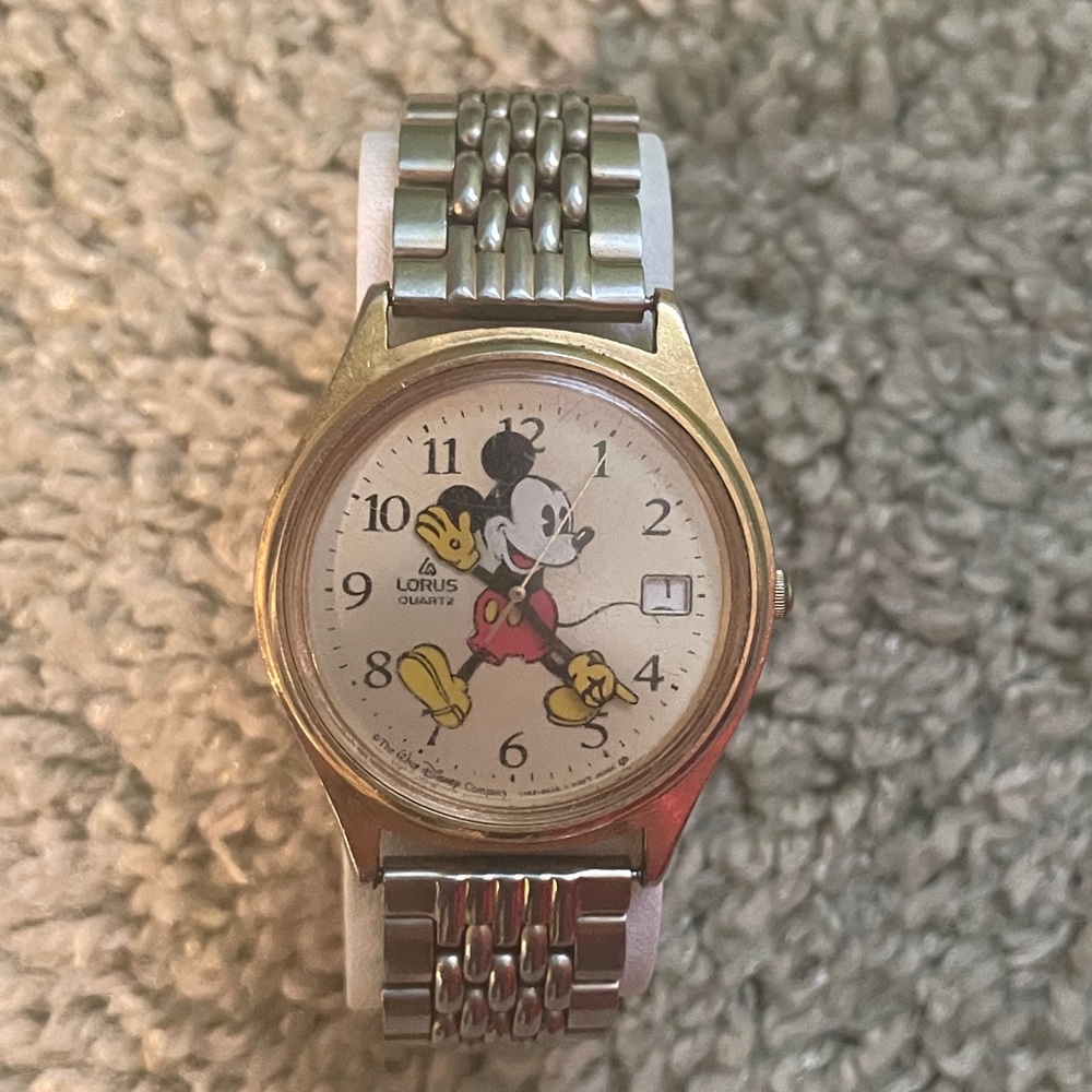 VINTAGE Lorus Mickey Mouse Two-Tone Watch